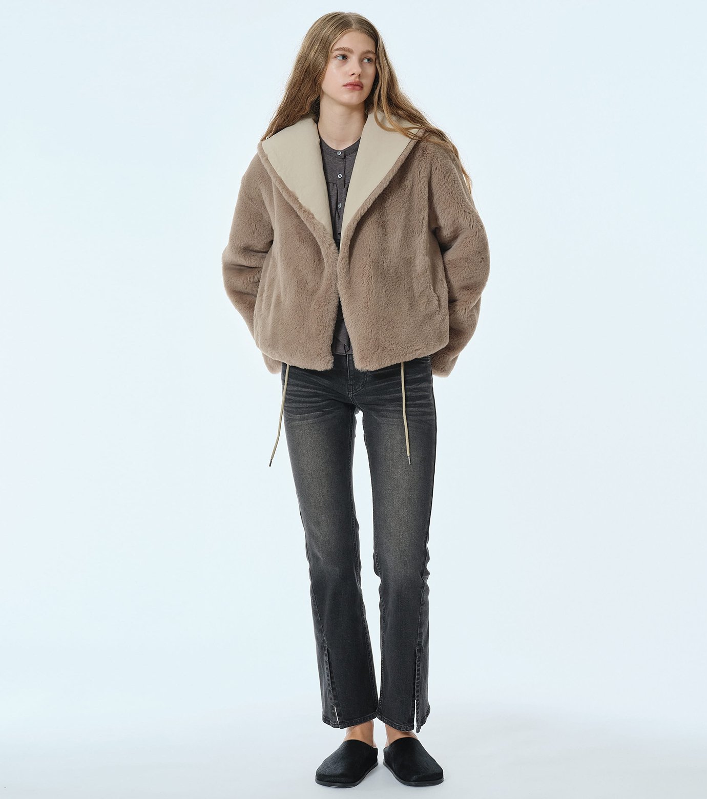 ルシェルブルー ファーコート ル シェル ブルー - LE CIEL BLEU | Reversible Faux Fur | RESTIR