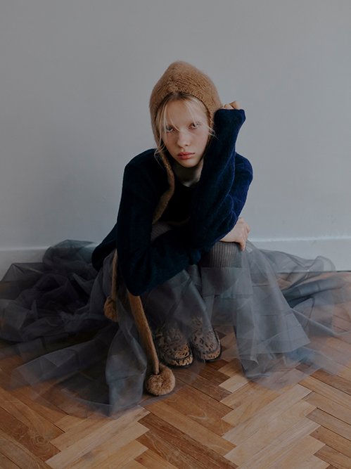 ル シェル ブルー - LE CIEL BLEU | Lace Knit A-line | RESTIR リステア