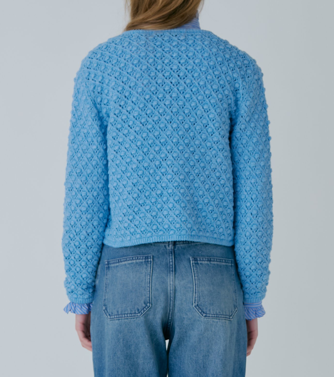 ル シェル ブルー - LE CIEL BLEU | Openwork Knit Jacket-Light