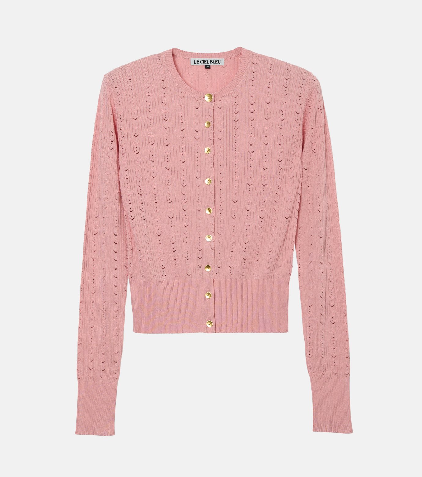 LE CIEL BLEU - ルシェルブルー★Tape Detail Knit Cardigan ル シェル ブルー - LE CIEL BLEU | Ribbed Eyelet | RESTIR リステア