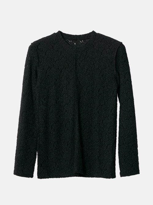 Round Neck Stretch Lace Top