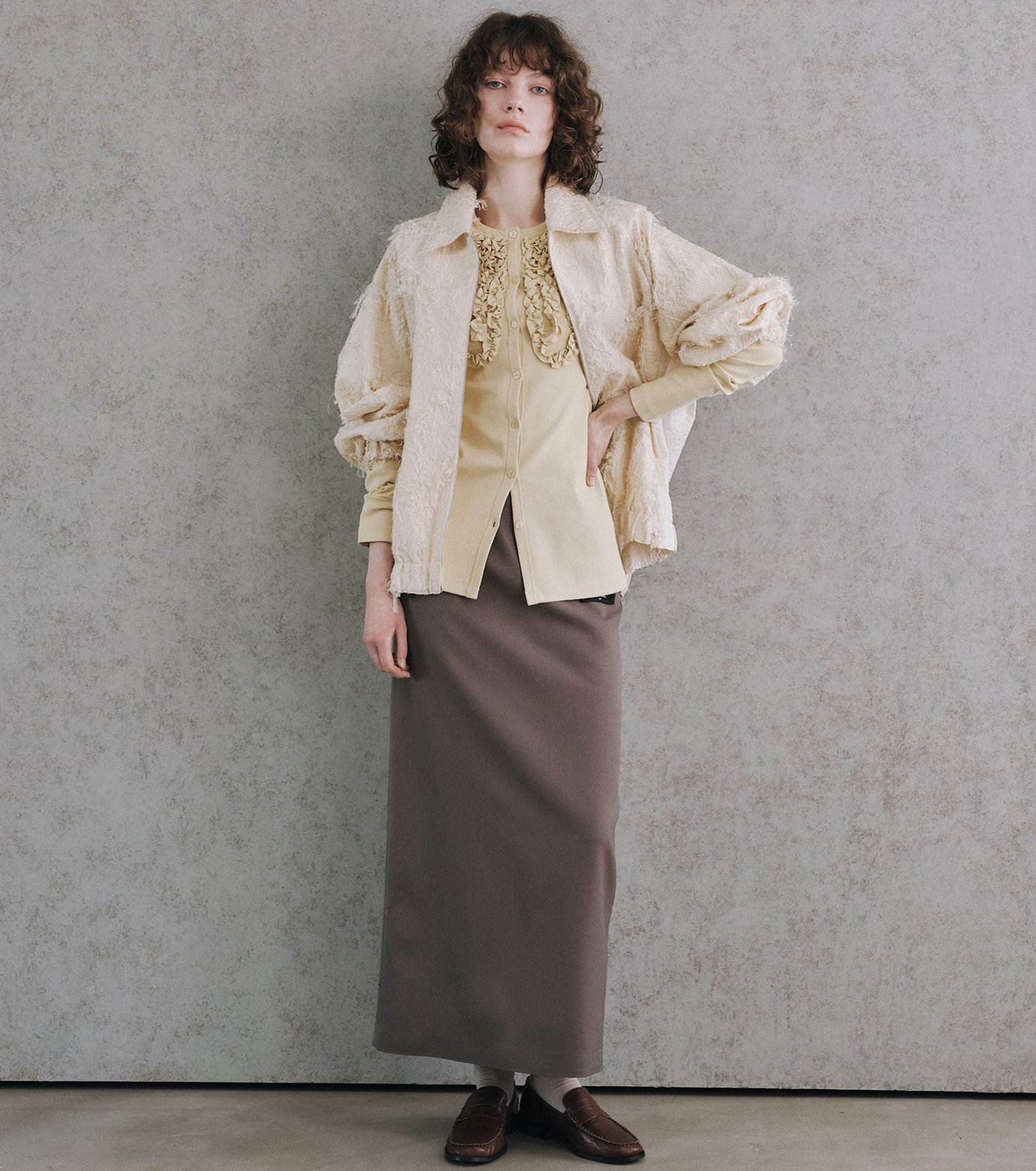 ル シェル ブルー - LE CIEL BLEU | Frill Detail Jersey Top-Light