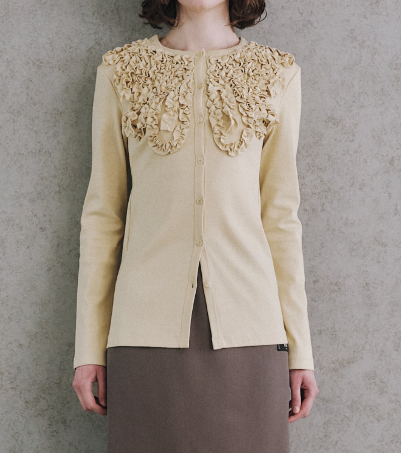 ル シェル ブルー - LE CIEL BLEU | Frill Detail Jersey Top-Light