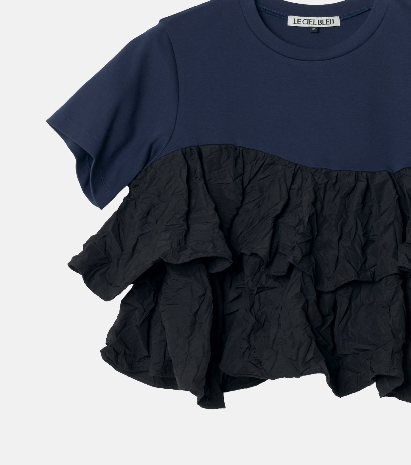 ル シェル ブルー - LE CIEL BLEU | SS T-Shirt w/ Ruffled | RESTIR