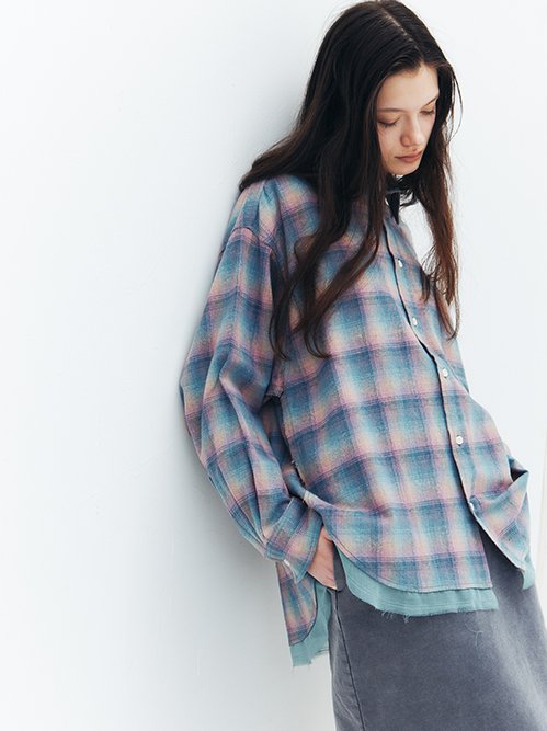 Flannel Shirt w/Organza Trim