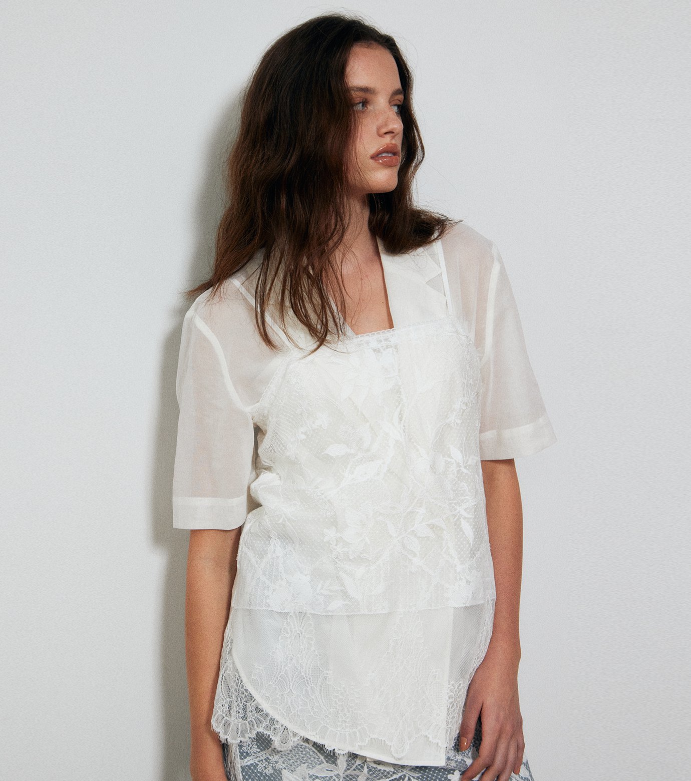 ル シェル ブルー - LE CIEL BLEU | Lace Cami Top-White-36の通販