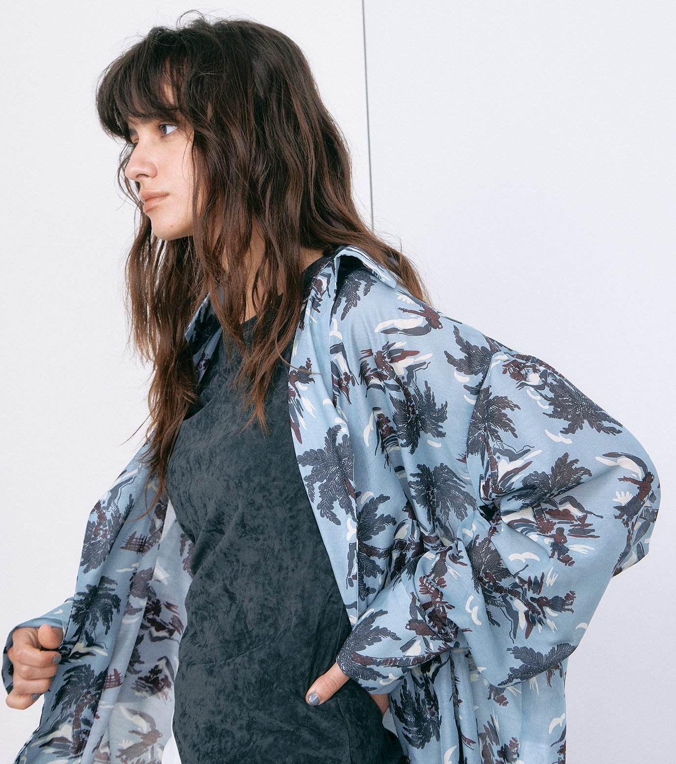 ル シェル ブルー - LE CIEL BLEU | Tropical Print Sheer | RESTIR