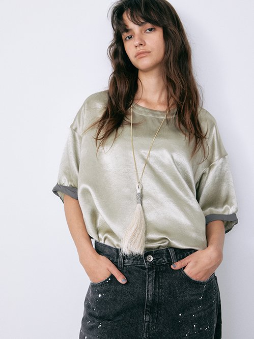 ルシェルブルー  麻混P/O shirt ルシェルブルー - LE CIEL BLEU - SHIRTS | RESTIR リステア