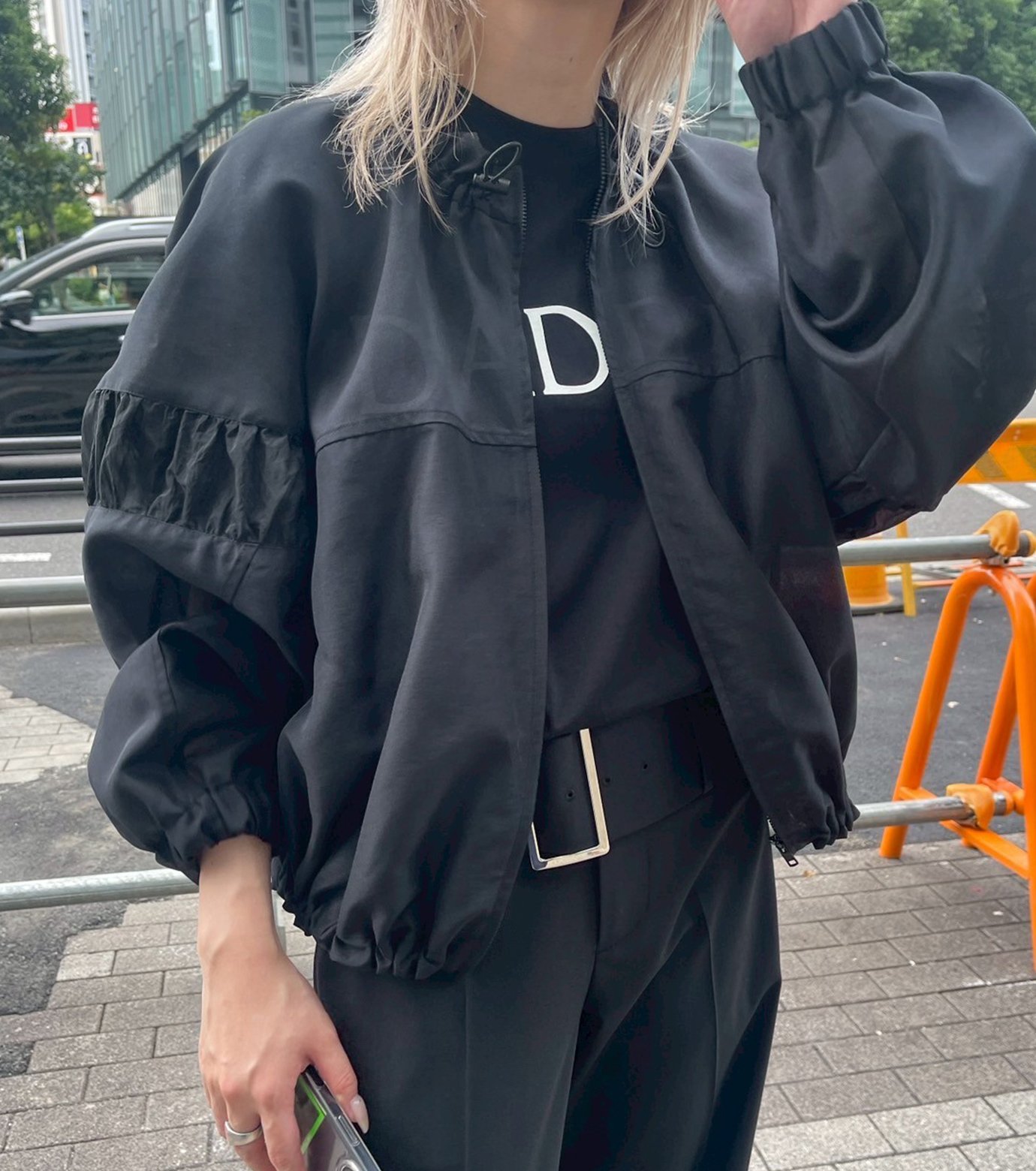 ル シェル ブルー - LE CIEL BLEU | Mixed-Material Zip-Up | RESTIR