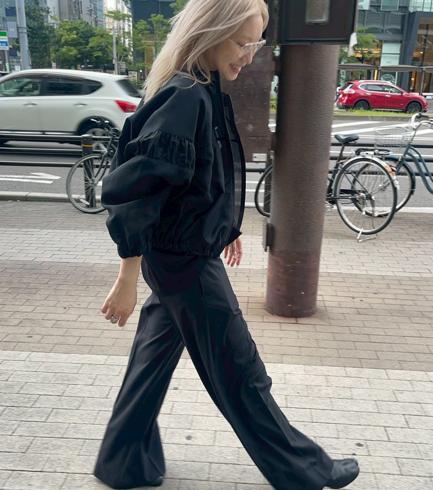 ル シェル ブルー - LE CIEL BLEU | Mixed-Material Zip-Up | RESTIR