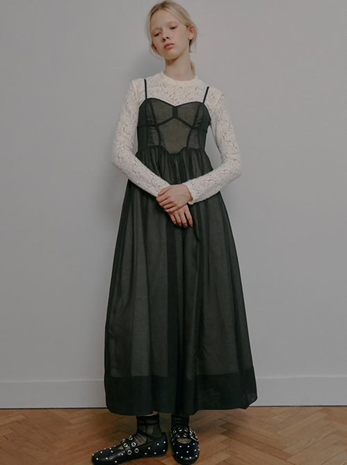 Sheer Organza Bustier Dress