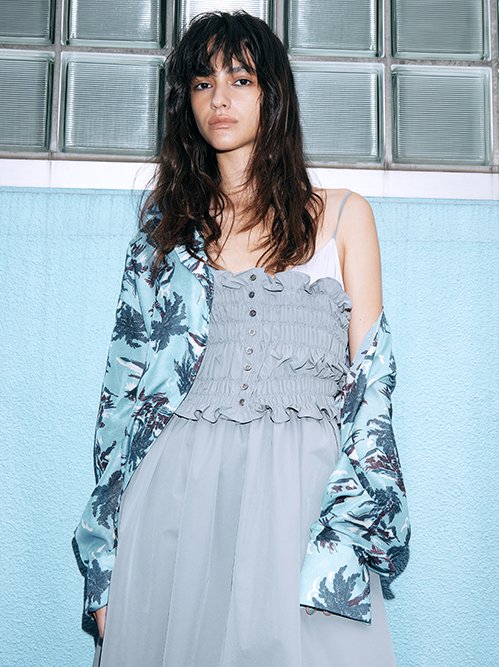 LE CIEL BLEU ルシェルブルー　シアートップス　スカート　セットアップ LE CIEL BLEU（ルシェルブルー）の「ラップタイスカート / Wrap Tie