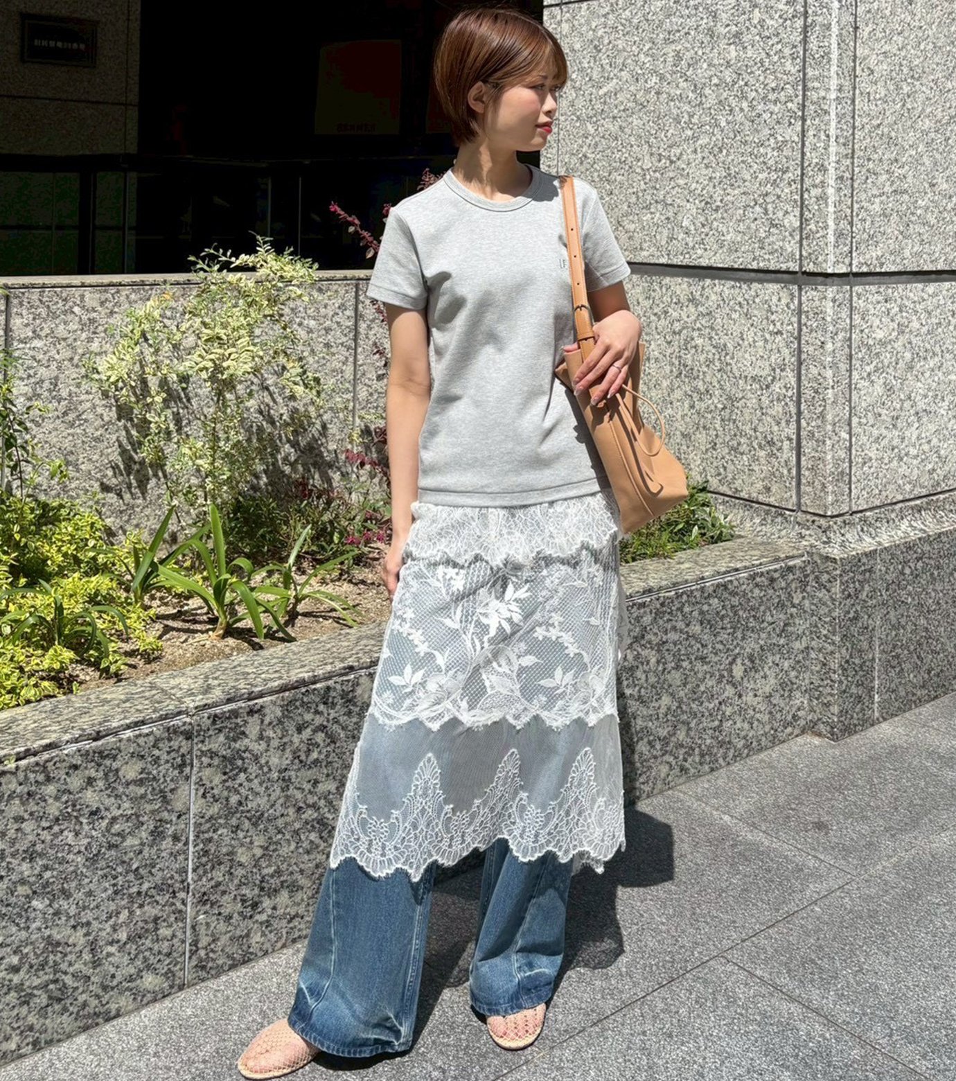 ル シェル ブルー - LE CIEL BLEU | Lace Skirt-White-34の通販