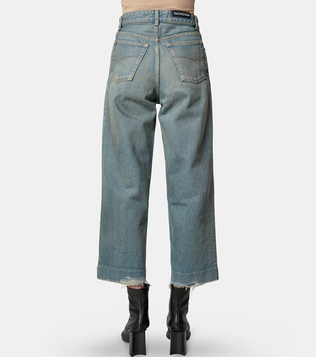 デニム・ジーパン BALENCIAGA SS25 Trousers (824300 TSW651963) バレンシアガ - BALENCIAGA | Twisted Leg Pants-Light Blue-XS