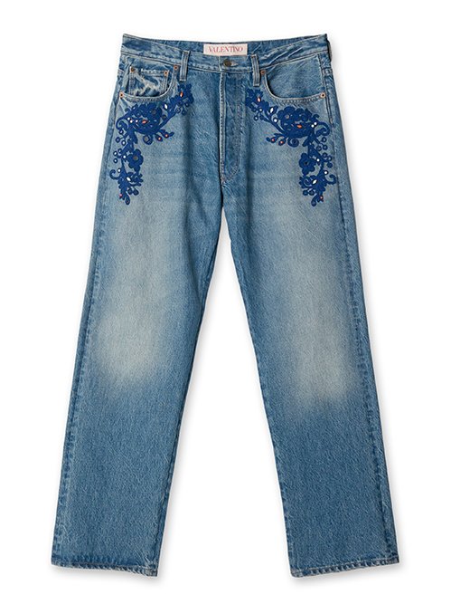 パンツ VALENTINO EMBROIDERED DENIM PANTS Valentino Garavani Men's Embroidered Denim Pants | Neiman Marcus
