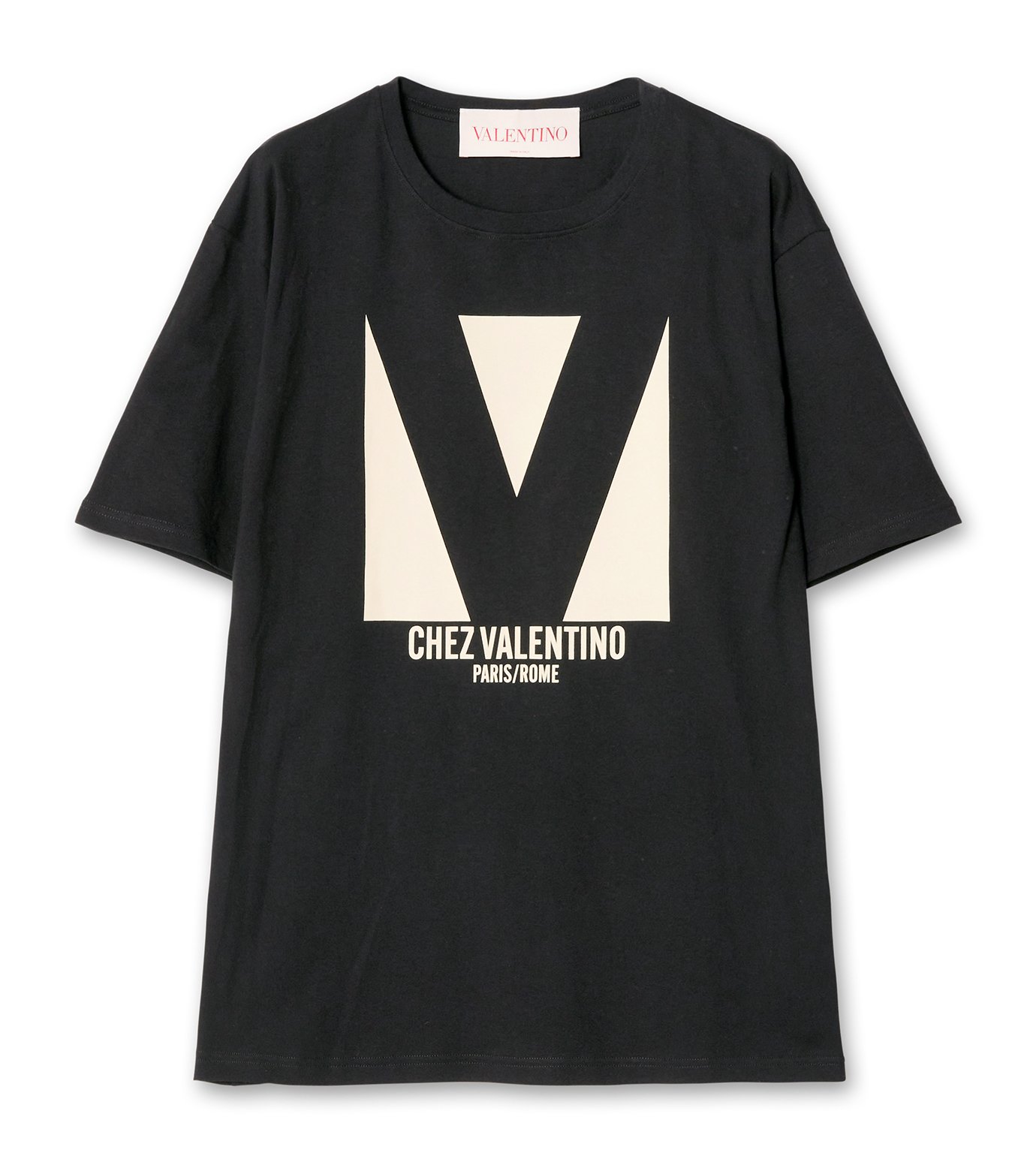 最高級 ヴァレンティノ ブラックTシャツ ヴァレンティノ - VALENTINO | COTTON JERSEY T-SHIRT-Black-Mの