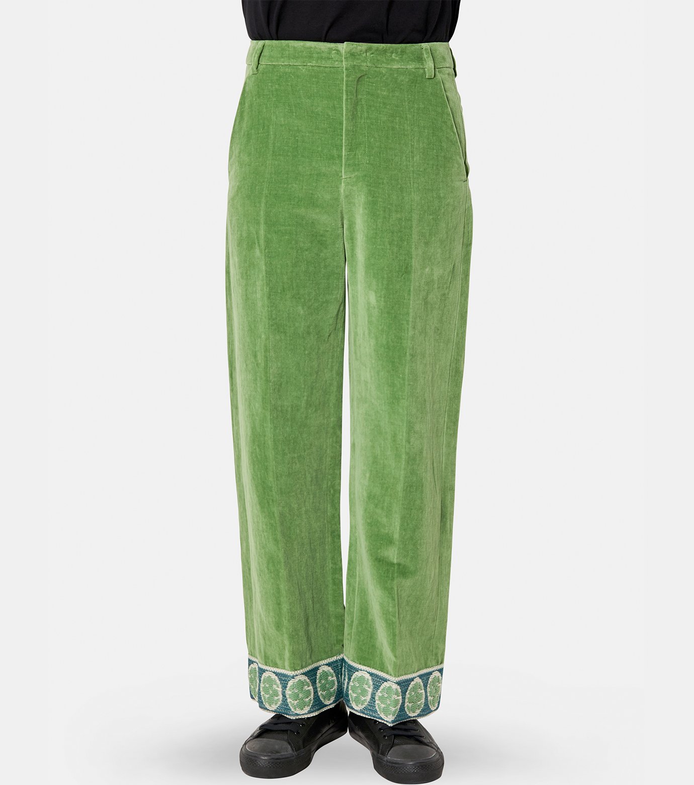 ヴァレンティノ - VALENTINO | WASHED VELVET PANTS-Green-46の通販