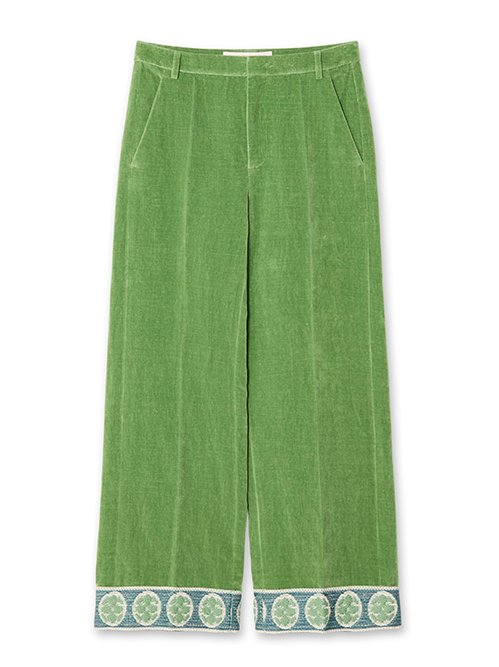 ヴァレンティノ - VALENTINO | WASHED VELVET PANTS-Green-46の通販