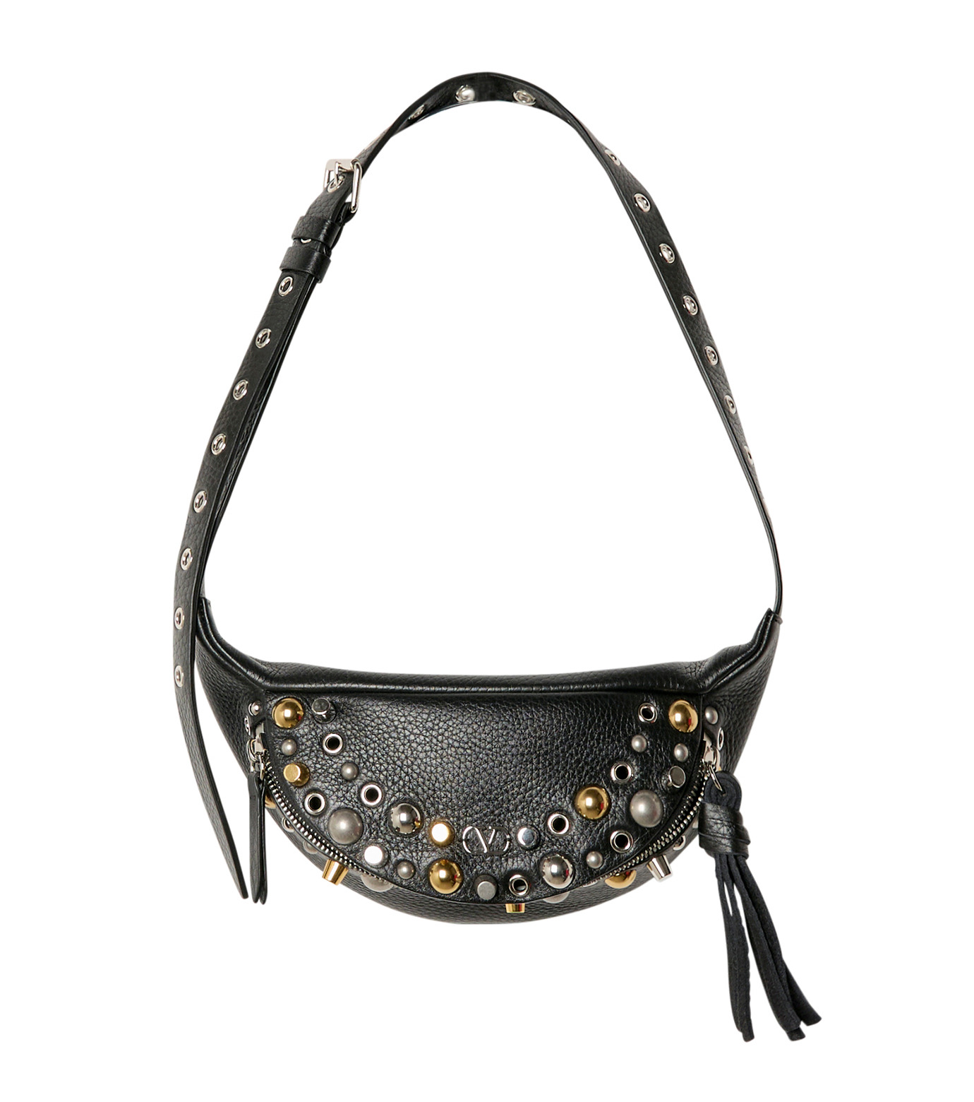 【VALENTINO】ブラック Nellcote ベルトバッグ Valentino Garavani Nellcôte Belt Bag In Grainy Calfskin for