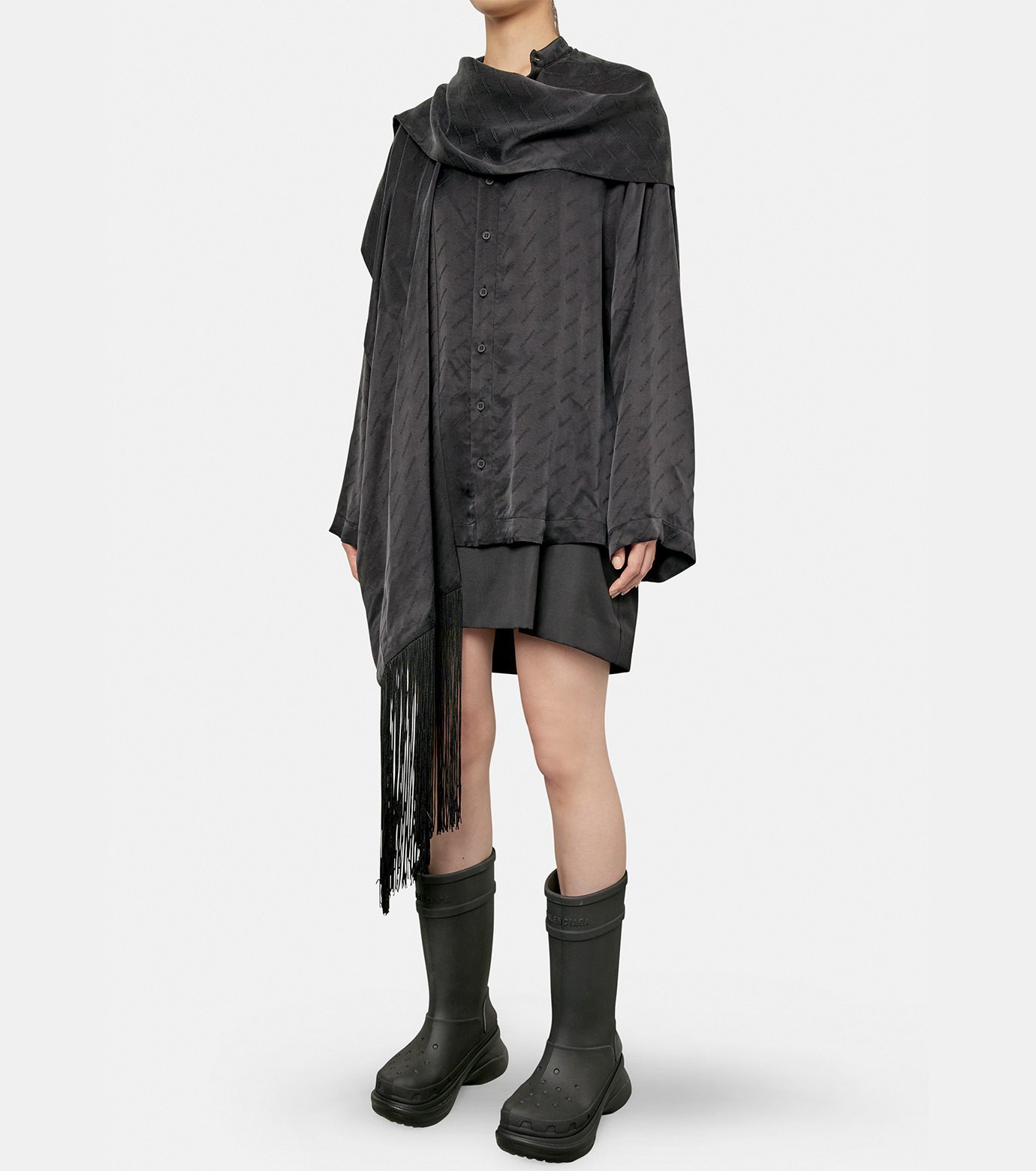 バレンシアガ - BALENCIAGA | Hooded Lining Blouse-Black-1の