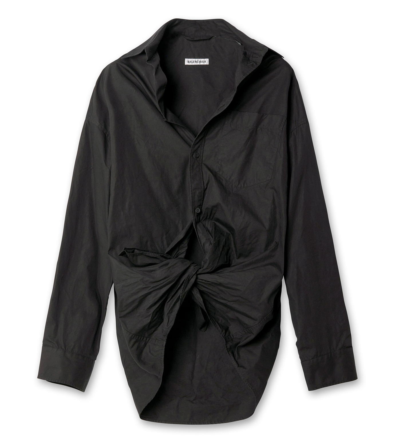 バレンシアガ - BALENCIAGA | Lifted Collar Shirt-Black-1の