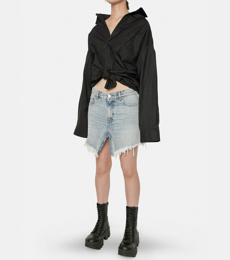 国内発 BALENCIAGA ポプリンボタン長袖シャツミニドレス 25SS NEW】BALENCIAGA / コットンポプリン シャツミニドレス