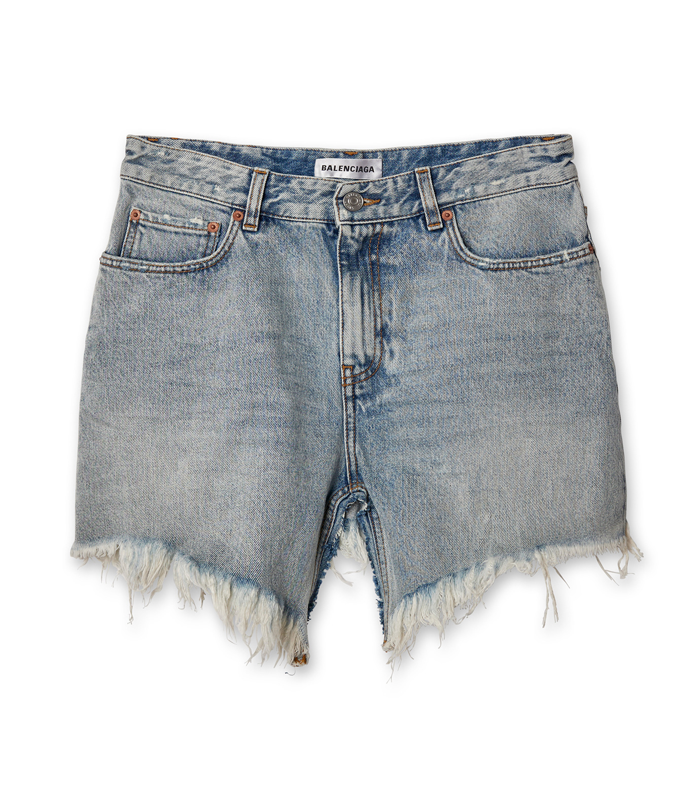 Look52◇CUT-UP MINI スカート◇BALENCIAGA Balenciaga Cut Up Mini Skirt in Blue Skies | FWRD