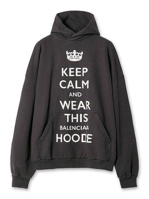 BALENCIAGA Keep Calm Molleton Large Fit Hoodie