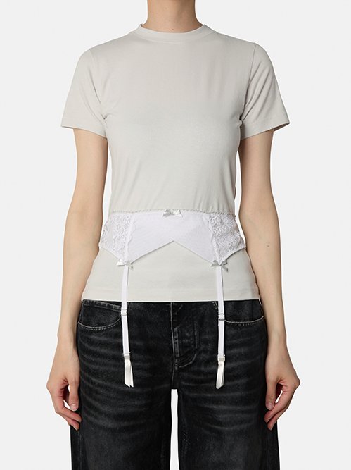 Tシャツ・カットソー BALENCIAGA SS25 LINGERIE TSHIRT (828869TNVB2 1083) Women's Lingerie T-shirt in Faded Black | Balenciaga US