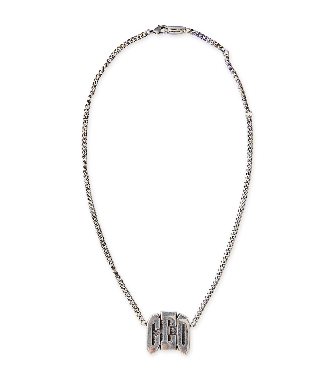 【送料込】BALENCIAGA★CEO ネックレス バレンシアガ - BALENCIAGA | 3LETTER CEO NECKLACE-Silver-Fの