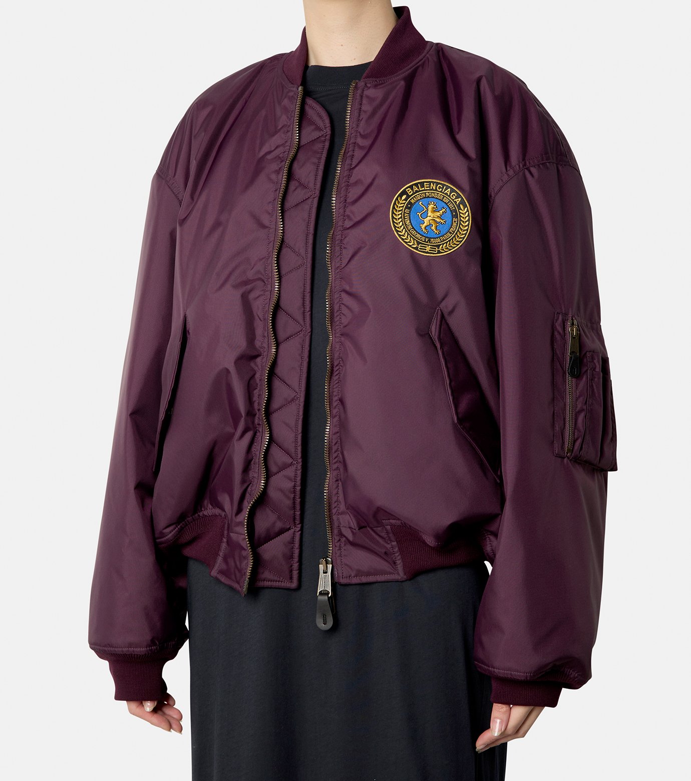 【BALENCIAGA】Bomber Jacket Large Fit ボンバージャケット バレンシアガ - BALENCIAGA | Large Fit Bomber-Bordeaux-36の