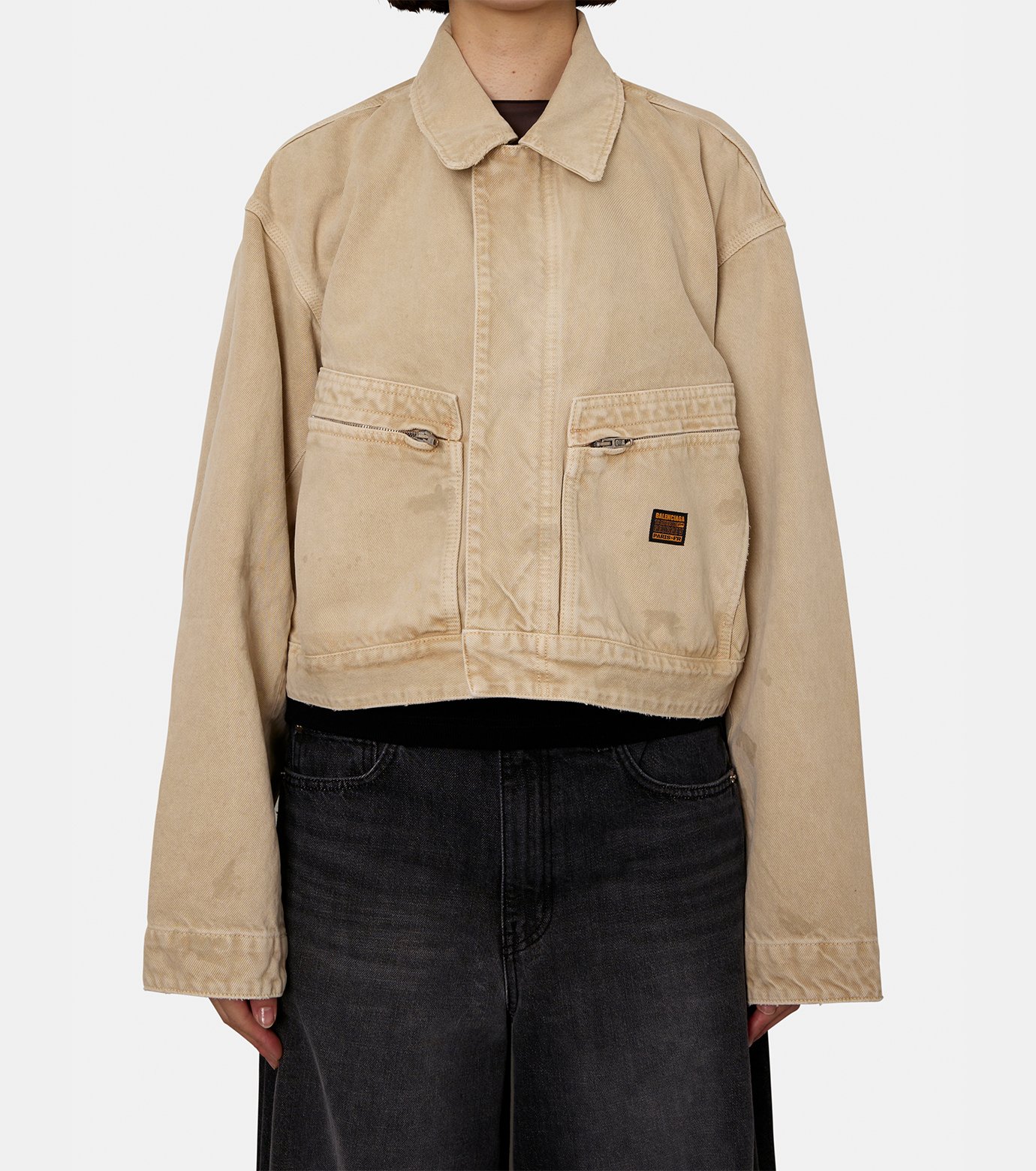 BALENCIAGA レザージャケット ベルギー製 ベージュ org.jpg