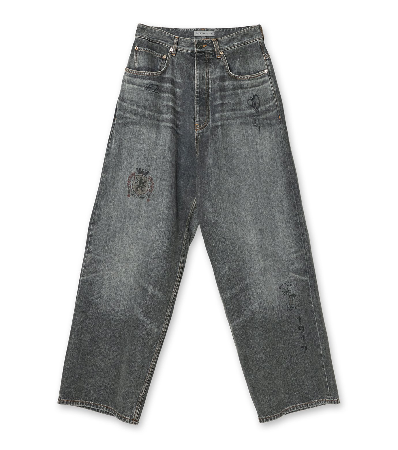 バレンシアガ - BALENCIAGA | Tattoo Baggy Pants-Charcoal | RESTIR