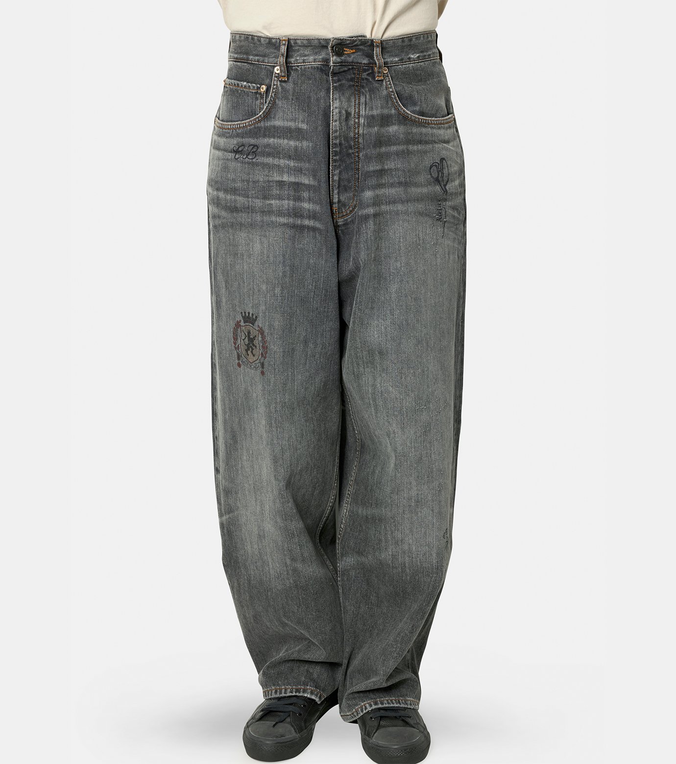 バレンシアガ - BALENCIAGA | Tattoo Baggy Pants-Charcoal | RESTIR