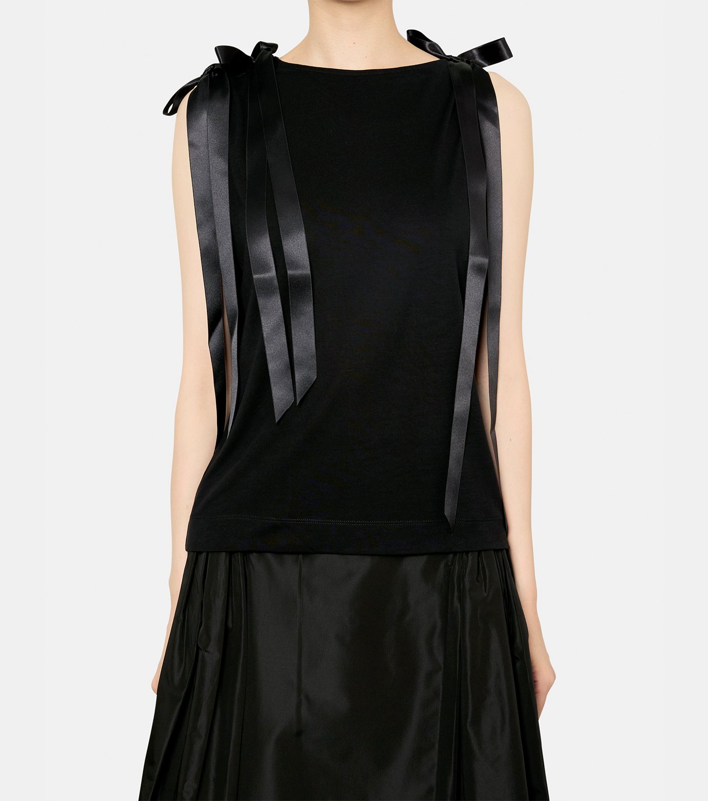 【Simone Rocha】クリスタル シースルーカクテルドレス ブラック Black crystal embellishment square-neck dress Simone Rocha