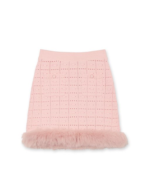 セルフポートレート - self-portrait | Pink Fur Hem Knit | RESTIR