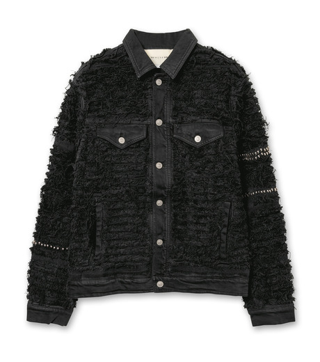 black denim studded jacket