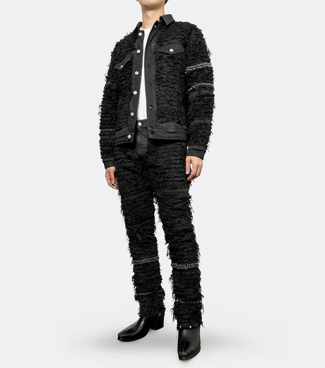 black denim studded jacket