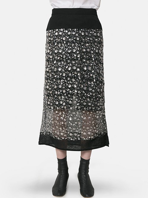 チカ キサダ - Chika Kisada | Sequin Skirt-Black-1の通販 | RESTIR