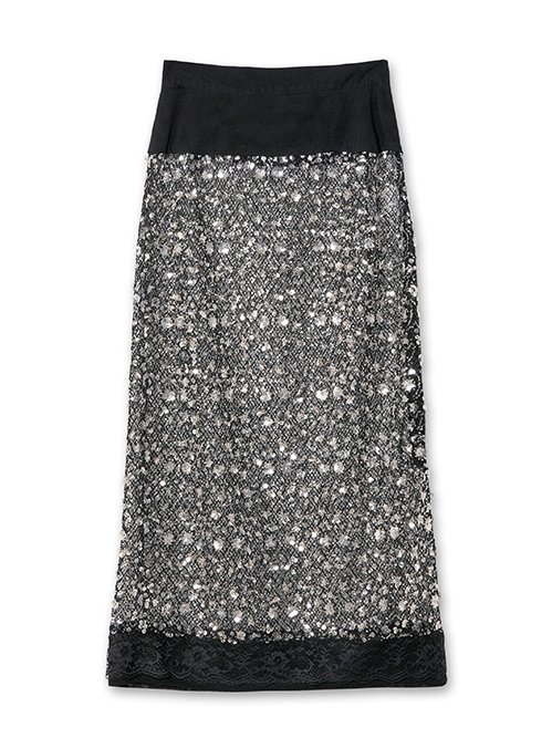 チカ キサダ - Chika Kisada | Sequin Skirt-Black-1の通販 | RESTIR