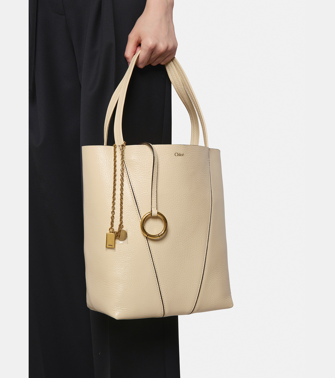 Chloe(クロエ) サンダル 38 LILI(リリー) 黒×白 厚底 レザー（Chloe  