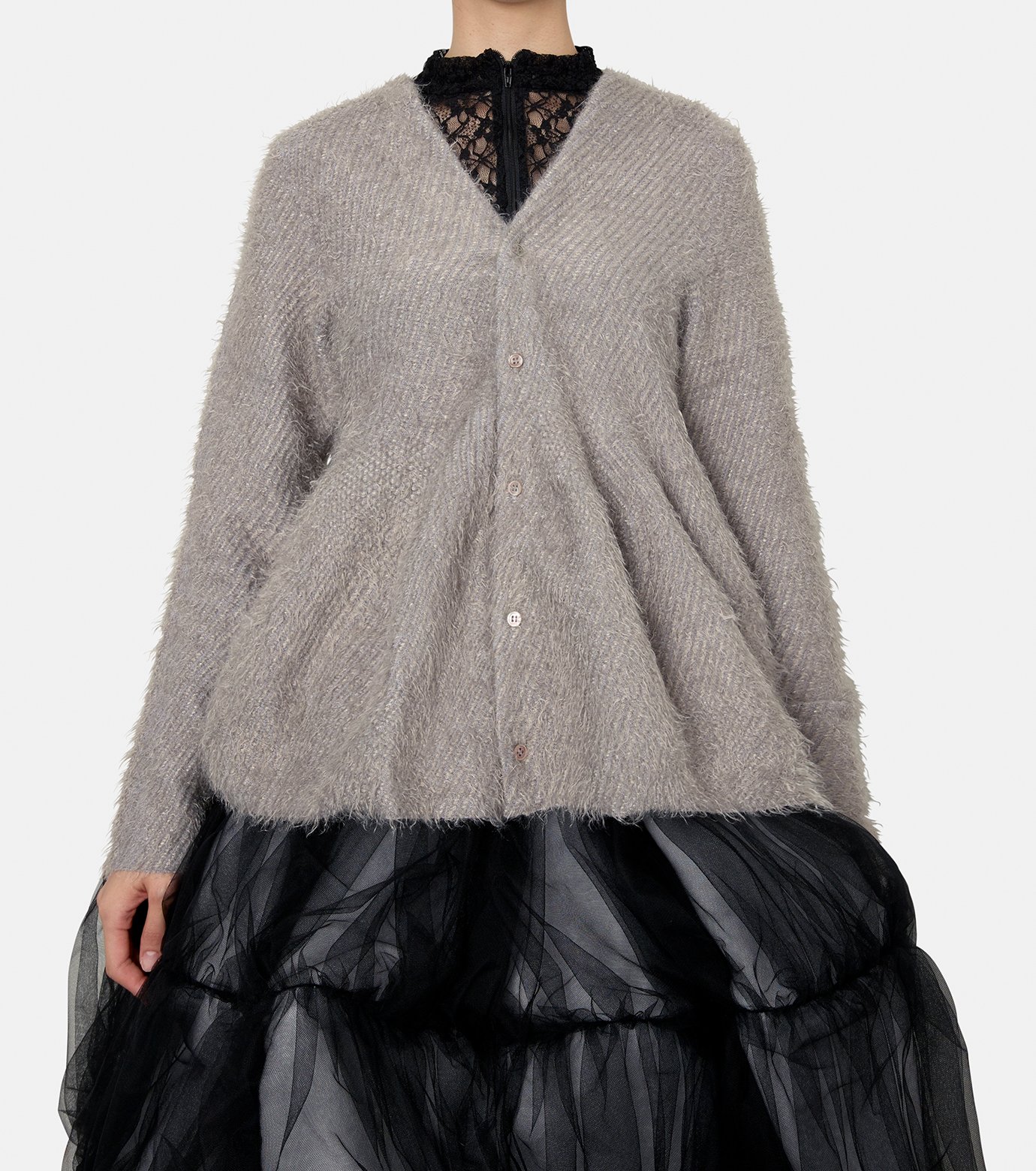 チカ キサダ - Chika Kisada | Peplum Cardigan-Gray-1の通販 | RESTIR