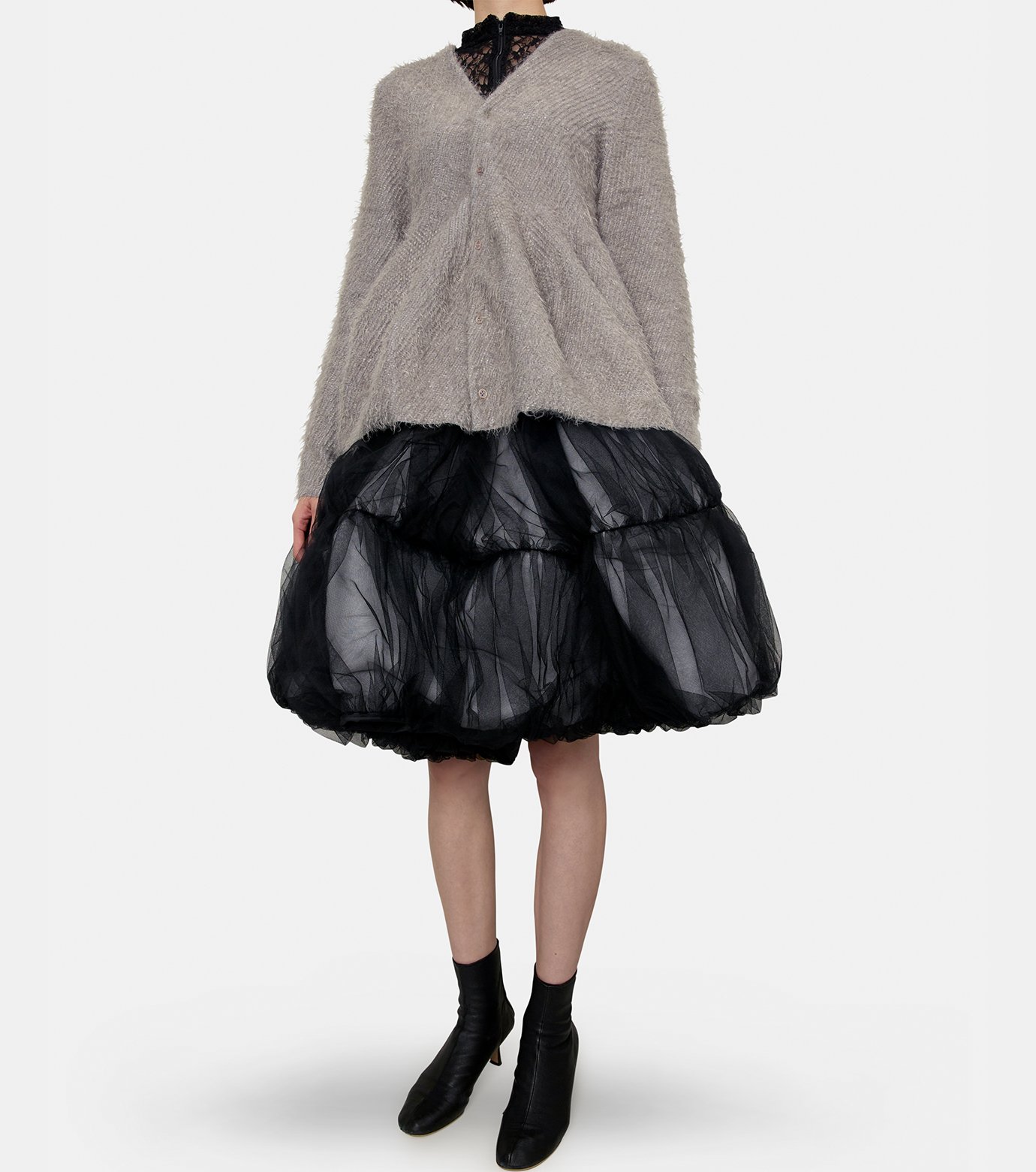 チカ キサダ - Chika Kisada | Peplum Cardigan-Gray-1の通販 | RESTIR