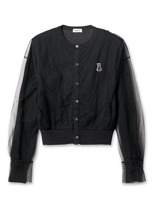 チカ キサダ - Chika Kisada | Tulle Cardigan-Black-1の通販 | RESTIR