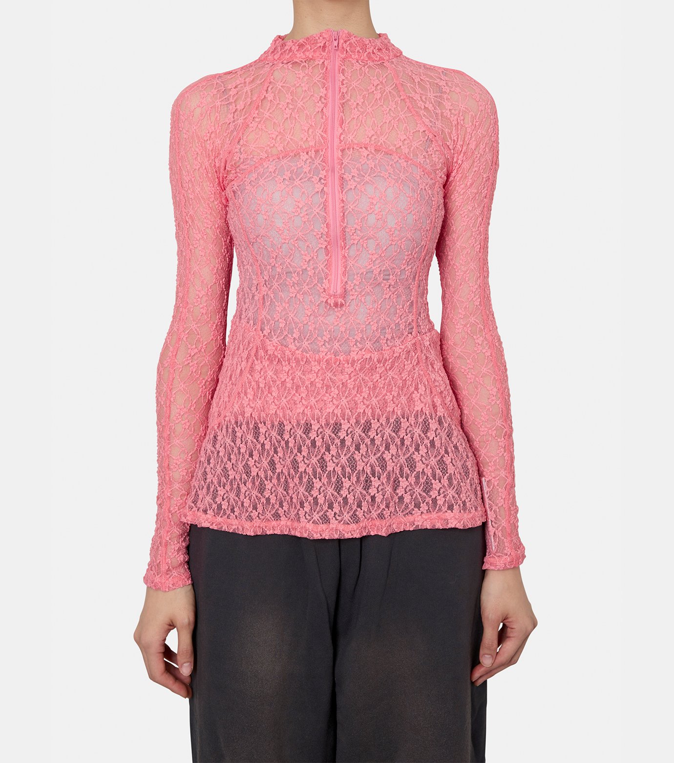 プー★Cotton Lace Bodysuit CHIKA KISADA チカ キサダ - Chika Kisada | Stretch Lace Bodysuits-Pink-1の通販