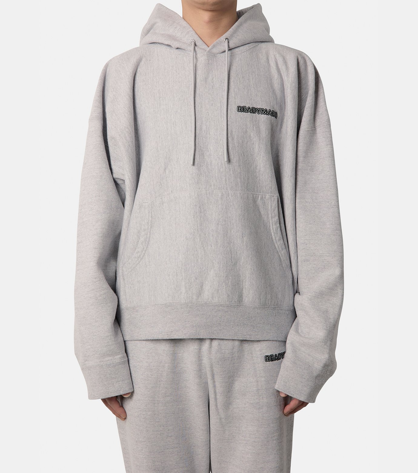 【READYMADE】BIG HOODIE LOGO / GRAY 要在庫確認 男女兼用 Readymade logo-print Hoodie | Grey | FARFETCH