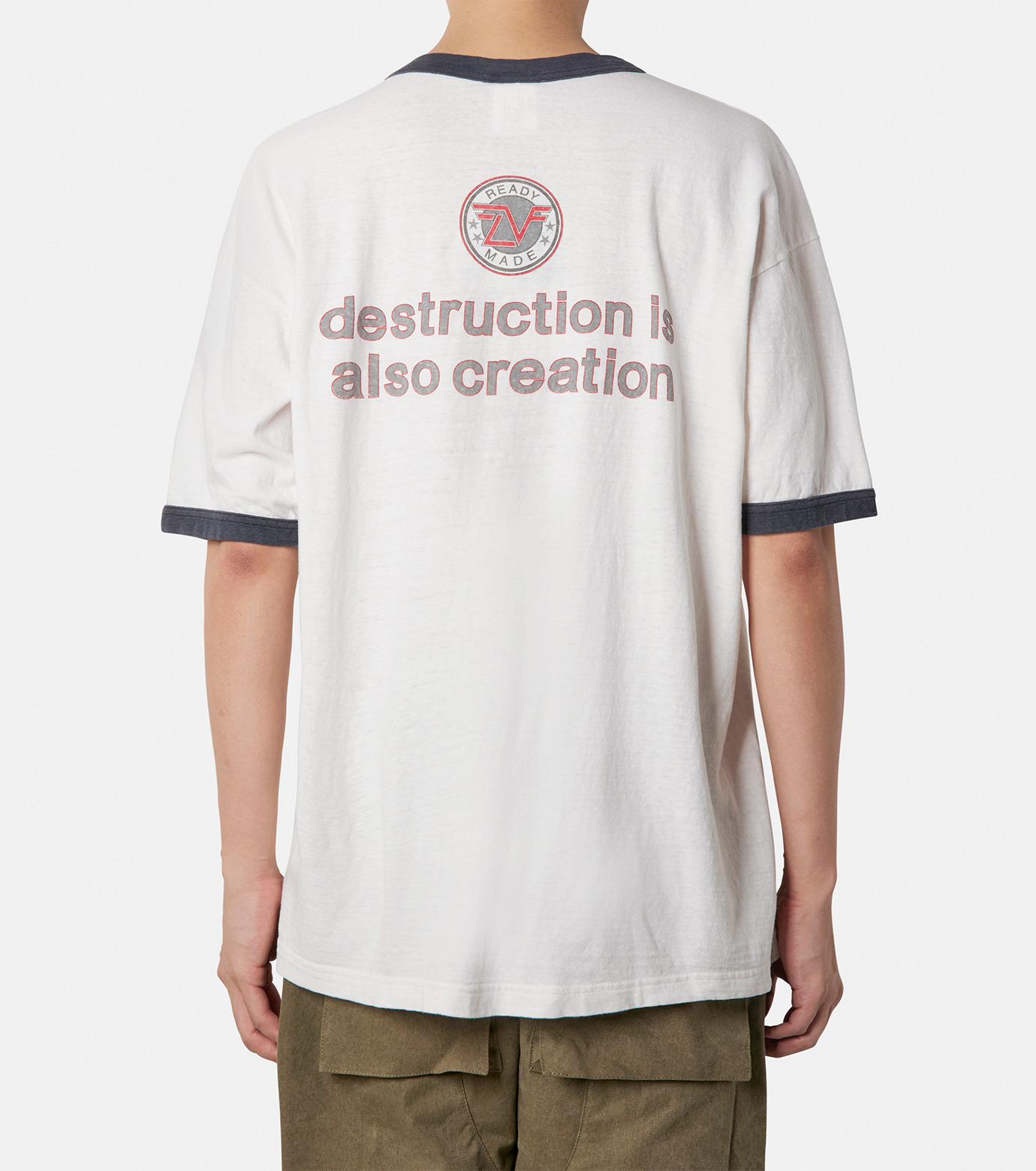 レディーメイド - READYMADE | SS T-SHIRT RINGER-White-Mの通販