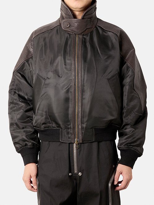 ジャケット・アウター COOR High-neck shearling mixed MA-1 クアー - COOR | HIGH-NECK SHEARLING MIXED MA-1 JUMPE-Dark | RESTIR