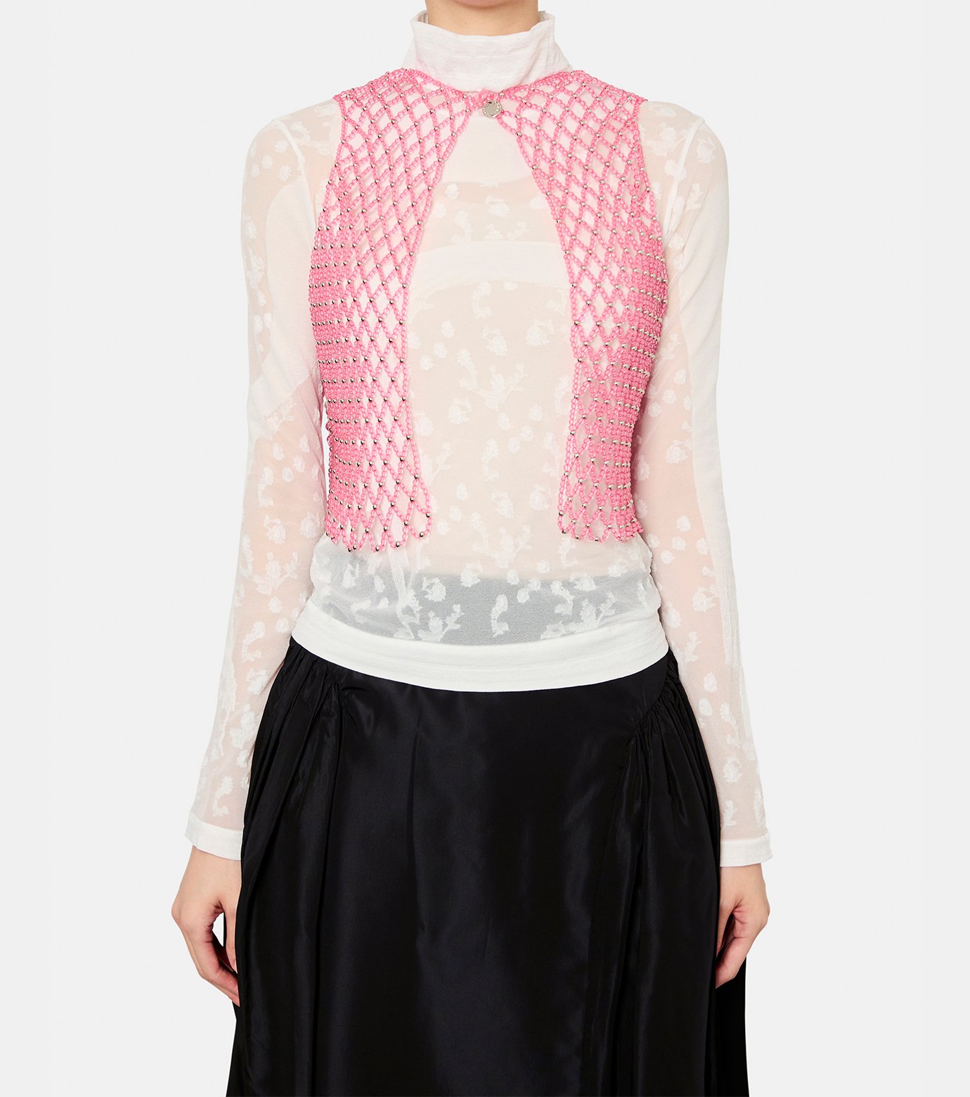チカ キサダ - Chika Kisada | Beaded Gilet-Pink-Fの通販 | RESTIR