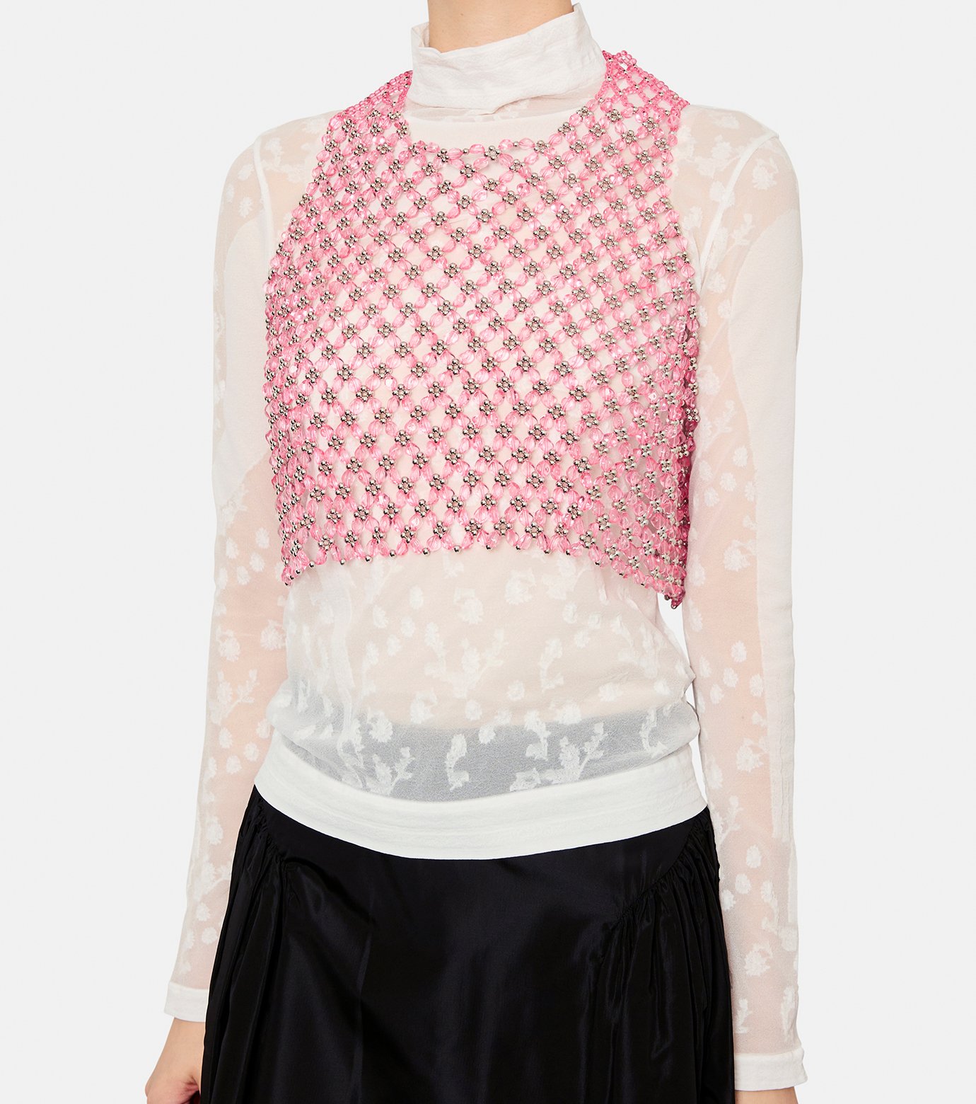 チカキサダchika kisada ビスチェ　ピンク チカ キサダ - Chika Kisada | Beaded Gilet-Pink-Fの通販
